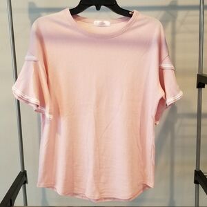 Pink Bell Sleeves Shirt (Size: Medium)